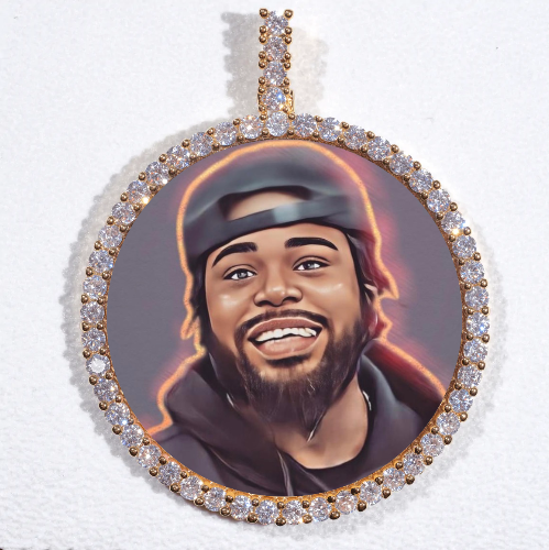 LARGE 3D CIRCLE CUSTOM PICTURE PENDANT