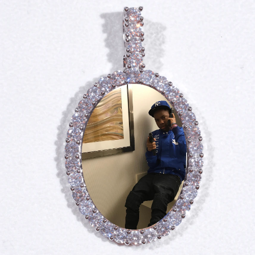 Large 3D Oval Custom Picture Pendant