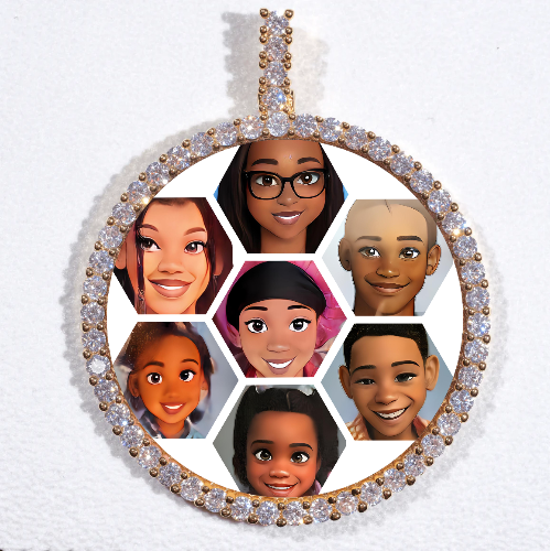 LARGE 3D CIRCLE CUSTOM PICTURE PENDANT
