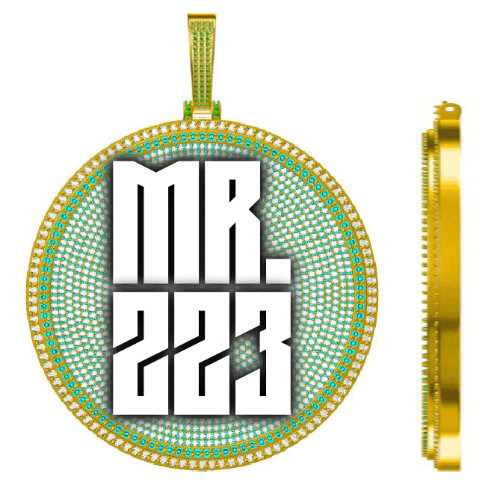 CUSTOM LETTER NECKLACE 3D BIG DISC