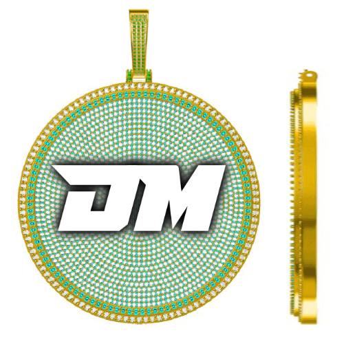 CUSTOM LETTER NECKLACE 3D BIG DISC