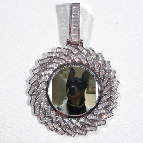 Large 3D Baguette Custom Picture Pendant