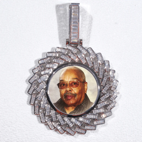 Large 3D Baguette Custom Picture Pendant
