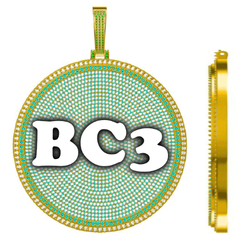 CUSTOM LETTER NECKLACE 3D BIG DISC