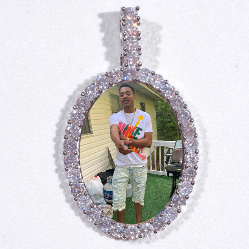 Large 3D Oval Custom Picture Pendant