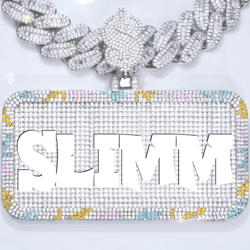 CUSTOM LETTER NECKLACE 3D COLORFUL SQUARE
