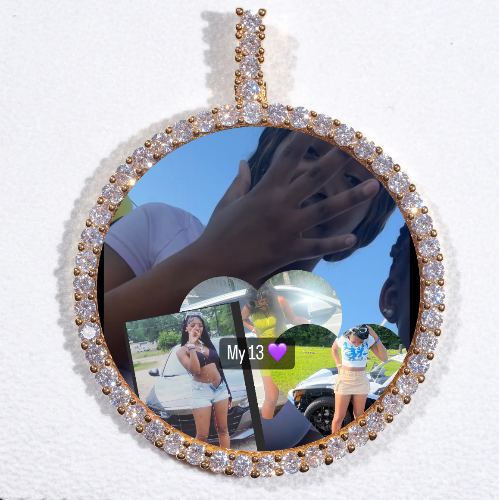 LARGE 3D CIRCLE CUSTOM PICTURE PENDANT