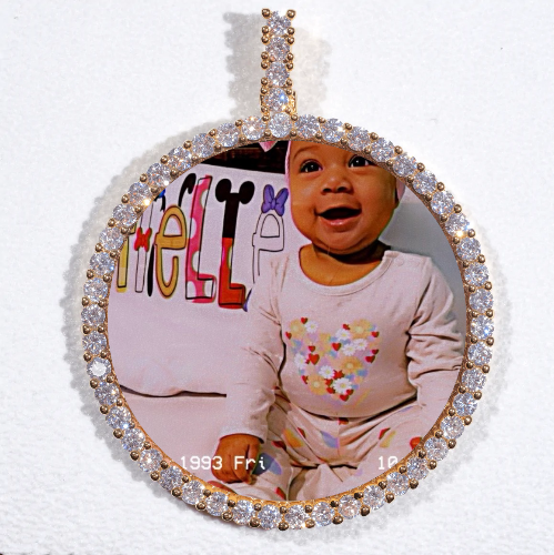 LARGE 3D CIRCLE CUSTOM PICTURE PENDANT