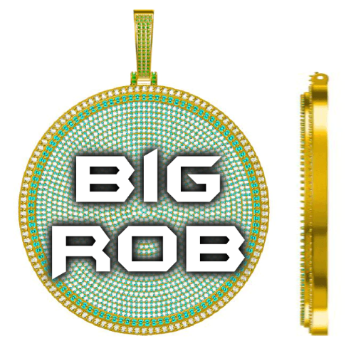 CUSTOM LETTER NECKLACE 3D BIG DISC
