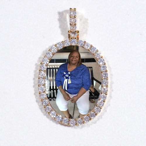 3D Oval Custom Picture Pendant