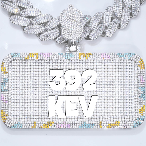 CUSTOM LETTER NECKLACE 3D COLORFUL SQUARE