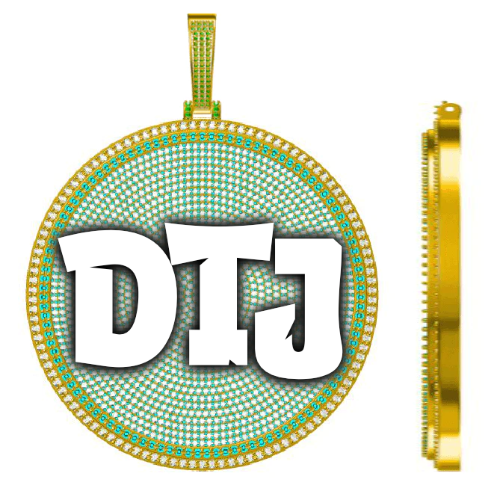CUSTOM LETTER NECKLACE 3D BIG DISC