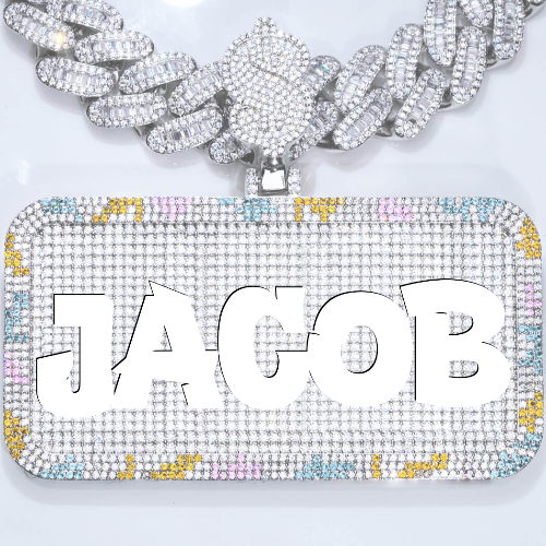 CUSTOM LETTER NECKLACE 3D COLORFUL SQUARE