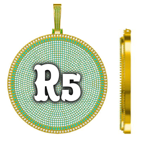 CUSTOM LETTER NECKLACE 3D BIG DISC