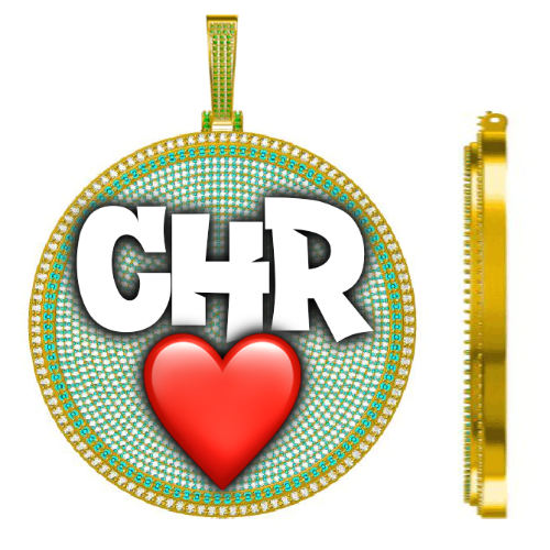 CUSTOM LETTER NECKLACE 3D BIG DISC