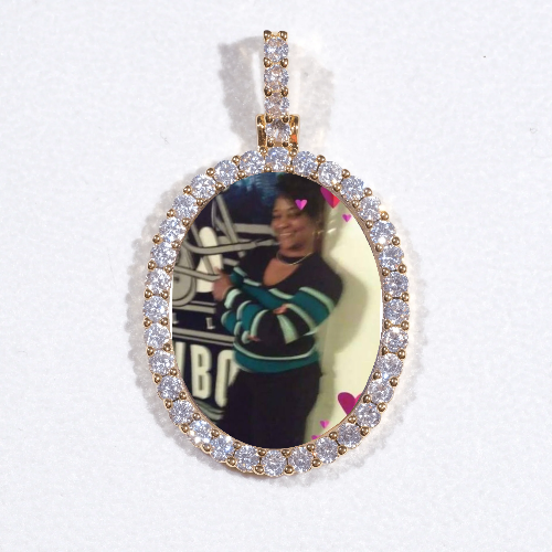 3D Oval Custom Picture Pendant