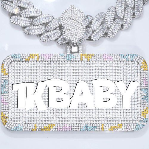 CUSTOM LETTER NECKLACE 3D COLORFUL SQUARE