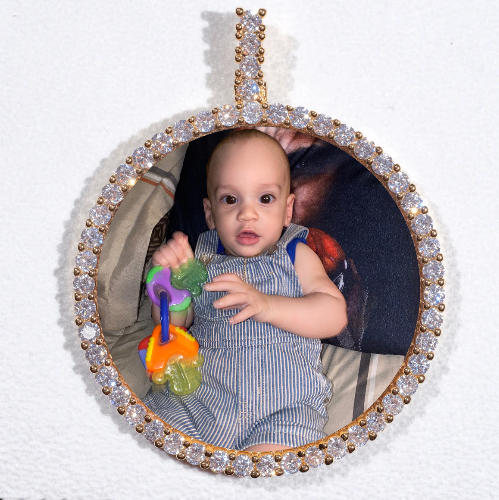 LARGE 3D CIRCLE CUSTOM PICTURE PENDANT