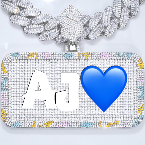 CUSTOM LETTER NECKLACE 3D COLORFUL SQUARE
