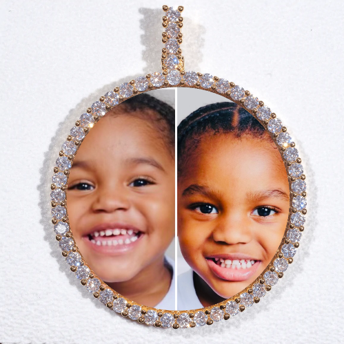 LARGE 3D CIRCLE CUSTOM PICTURE PENDANT