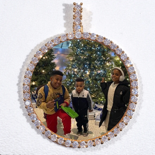 LARGE 3D CIRCLE CUSTOM PICTURE PENDANT
