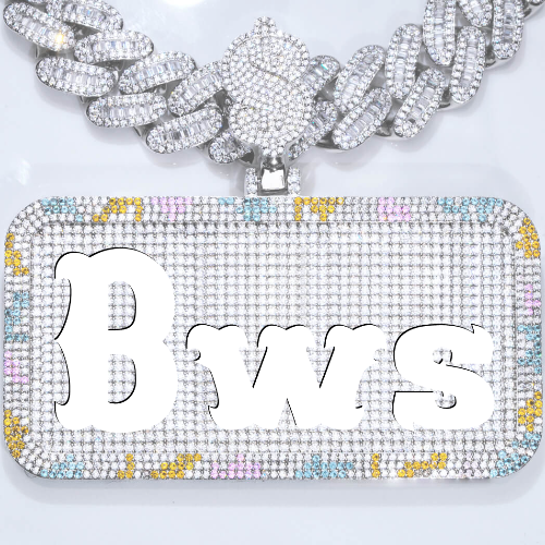 CUSTOM LETTER NECKLACE 3D COLORFUL SQUARE