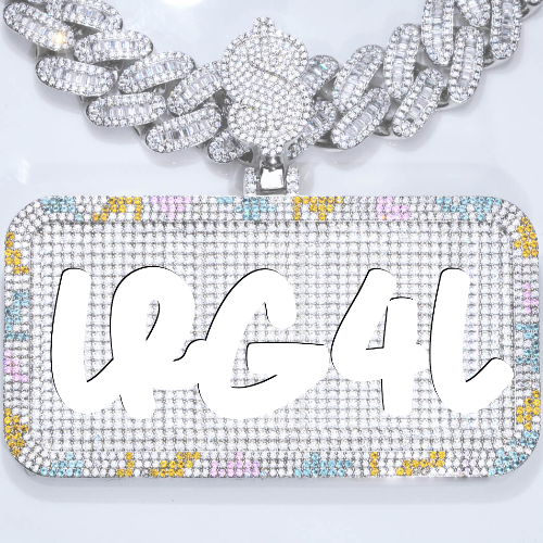 CUSTOM LETTER NECKLACE 3D COLORFUL SQUARE