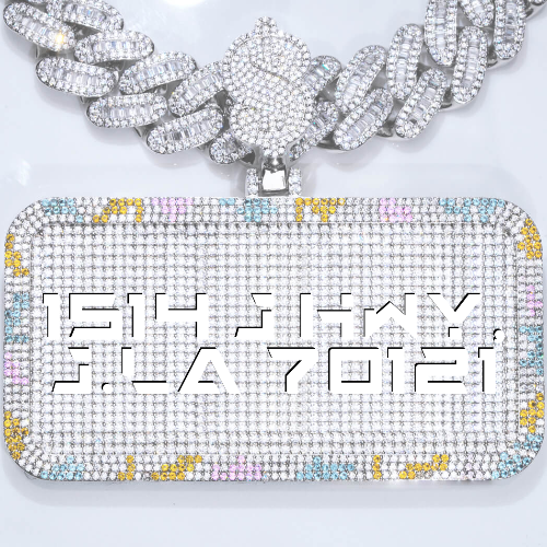 CUSTOM LETTER NECKLACE 3D COLORFUL SQUARE