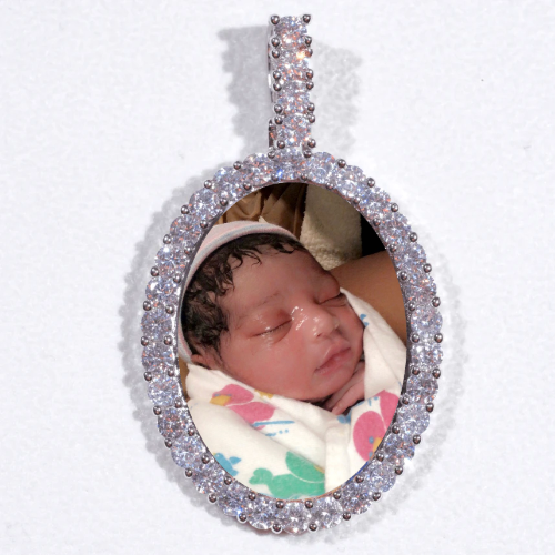 Large 3D Oval Custom Picture Pendant