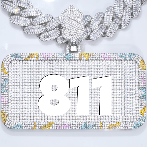 CUSTOM LETTER NECKLACE 3D COLORFUL SQUARE