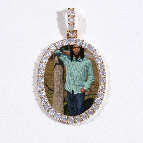 3D Oval Custom Picture Pendant