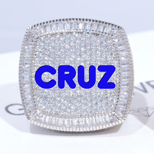 CUSTOM LETTER 3D ICED RING