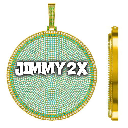 CUSTOM LETTER NECKLACE 3D BIG DISC