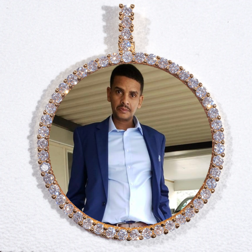 LARGE 3D CIRCLE CUSTOM PICTURE PENDANT