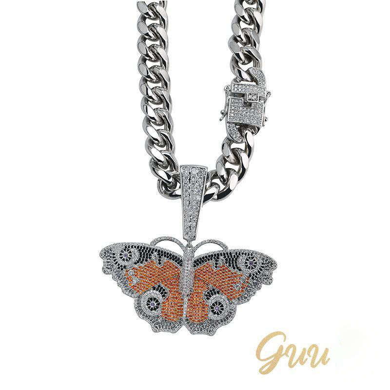 18K Gold-Plated Micro Inlay  AAA CZ Butterfly Pendant - The GUU Shop