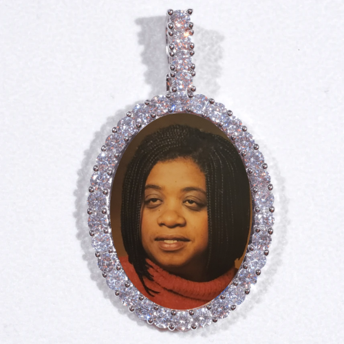 Large 3D Oval Custom Picture Pendant