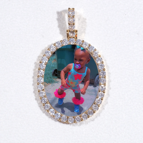 3D Oval Custom Picture Pendant