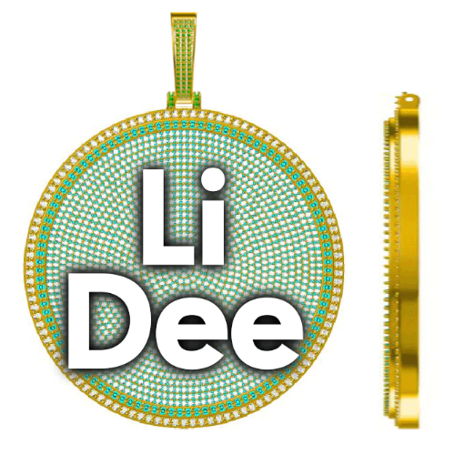 CUSTOM LETTER NECKLACE 3D BIG DISC