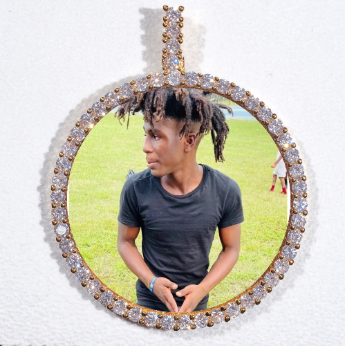 LARGE 3D CIRCLE CUSTOM PICTURE PENDANT
