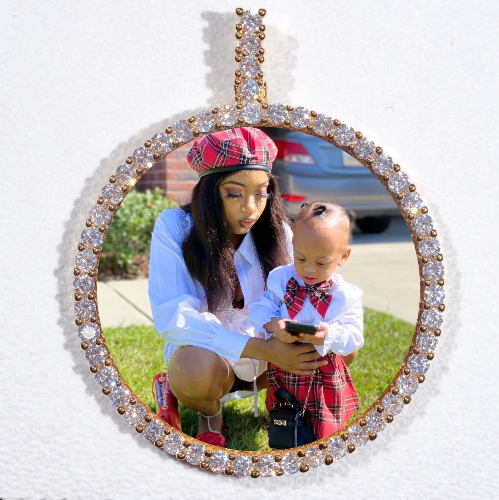 LARGE 3D CIRCLE CUSTOM PICTURE PENDANT