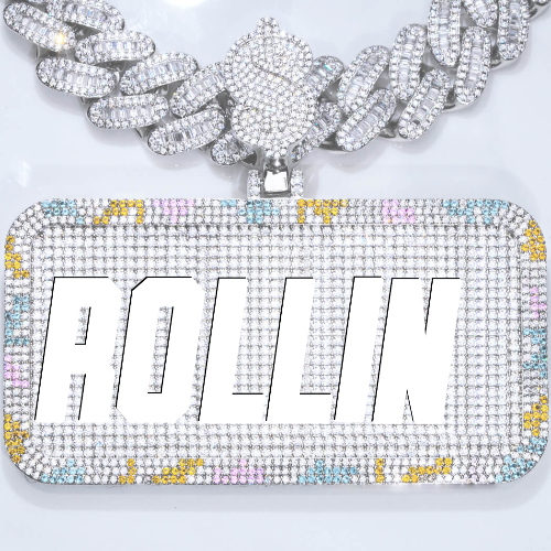 CUSTOM LETTER NECKLACE 3D COLORFUL SQUARE