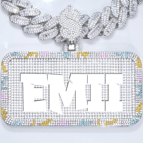 CUSTOM LETTER NECKLACE 3D COLORFUL SQUARE