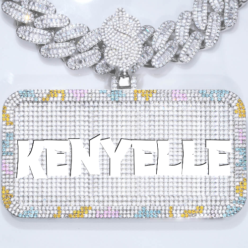 CUSTOM LETTER NECKLACE 3D COLORFUL SQUARE