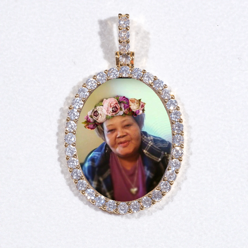 3D Oval Custom Picture Pendant