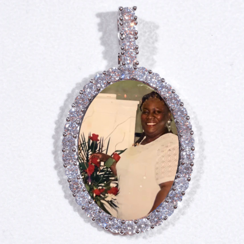 Large 3D Oval Custom Picture Pendant