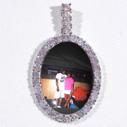 Large 3D Oval Custom Picture Pendant