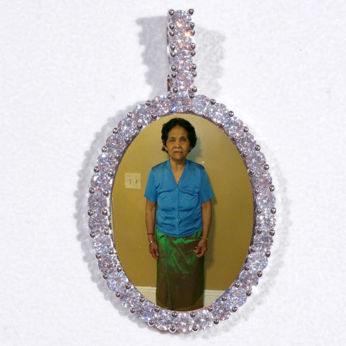 Large 3D Oval Custom Picture Pendant