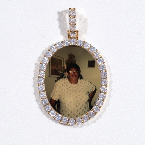 3D Oval Custom Picture Pendant