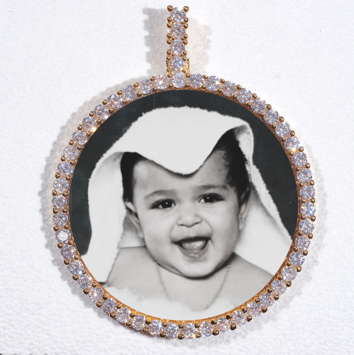 LARGE 3D CIRCLE CUSTOM PICTURE PENDANT