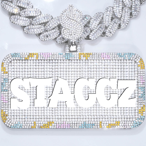 CUSTOM LETTER NECKLACE 3D COLORFUL SQUARE